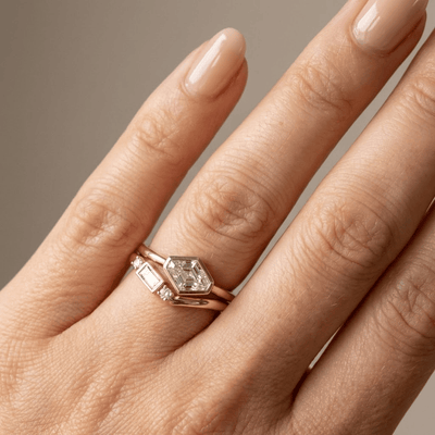 GEOMETRIC DIAMOND GOLD RING SET VIP