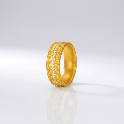 GOLD TEXTURED BAND RING VIP