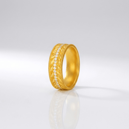 GOLD TEXTURED BAND RING VIP