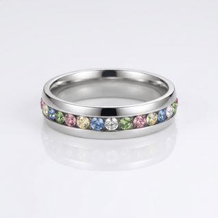 COLORFUL CRYSTAL ETERNITY BAND RING VIP