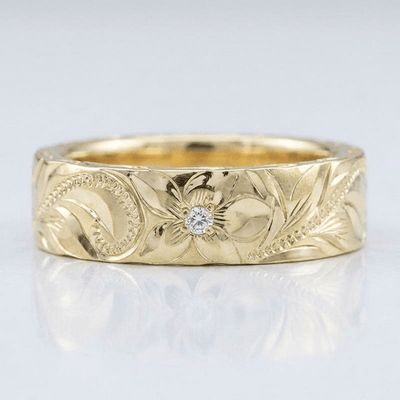 GOLD LEAF VINTAGE BAND RING