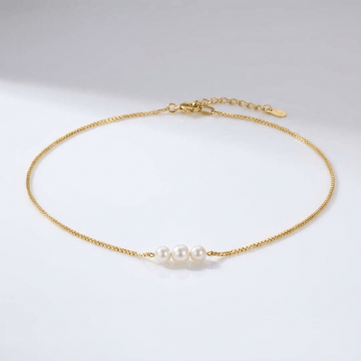 GOLD PEARL TRIO NECKLACE