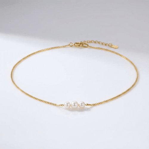 GOLD PEARL TRIO NECKLACE
