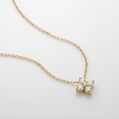 FLOWER ZIRCONIA PENDANT NECKLACE VIP