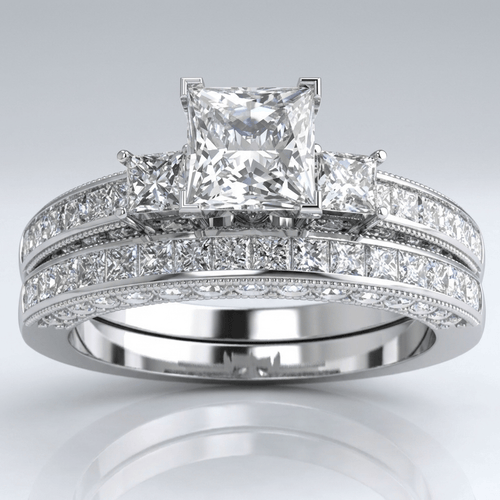 SILVER SQUARE DIAMOND PAVE RING