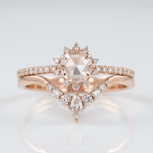 ROSE GOLD ZIRCONIA HALO RING