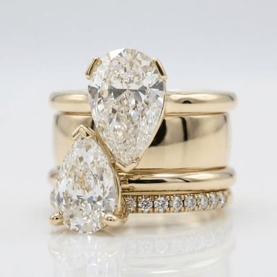 DOUBLE PEAR ZIRCONIA RING