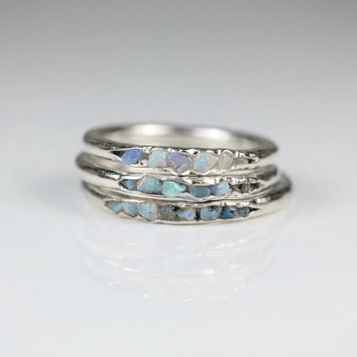 VINTAGE OPAL STACK RING