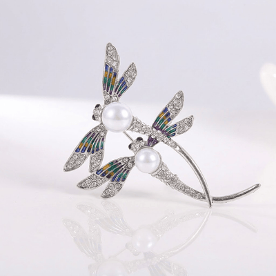 DRAGONFLY PEARL BROOCH