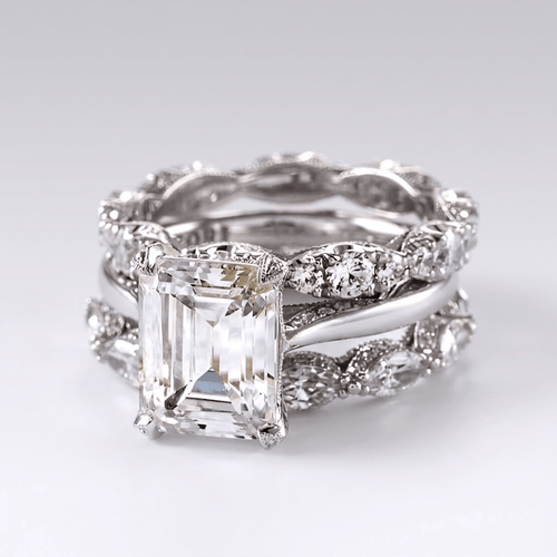 EMERALD CUT ZIRCONIA RING