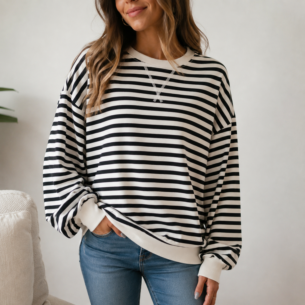 Byler Studio™ Striped Sweatshirt