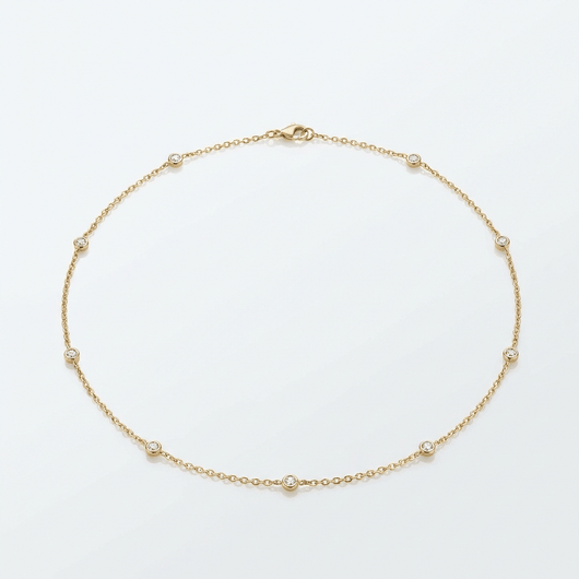 SILVER ZIRCONIA STATION NECKLACE