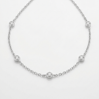 SILVER ZIRCONIA STATION NECKLACE