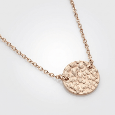 GOLD HAMMERED DISC NECKLACE